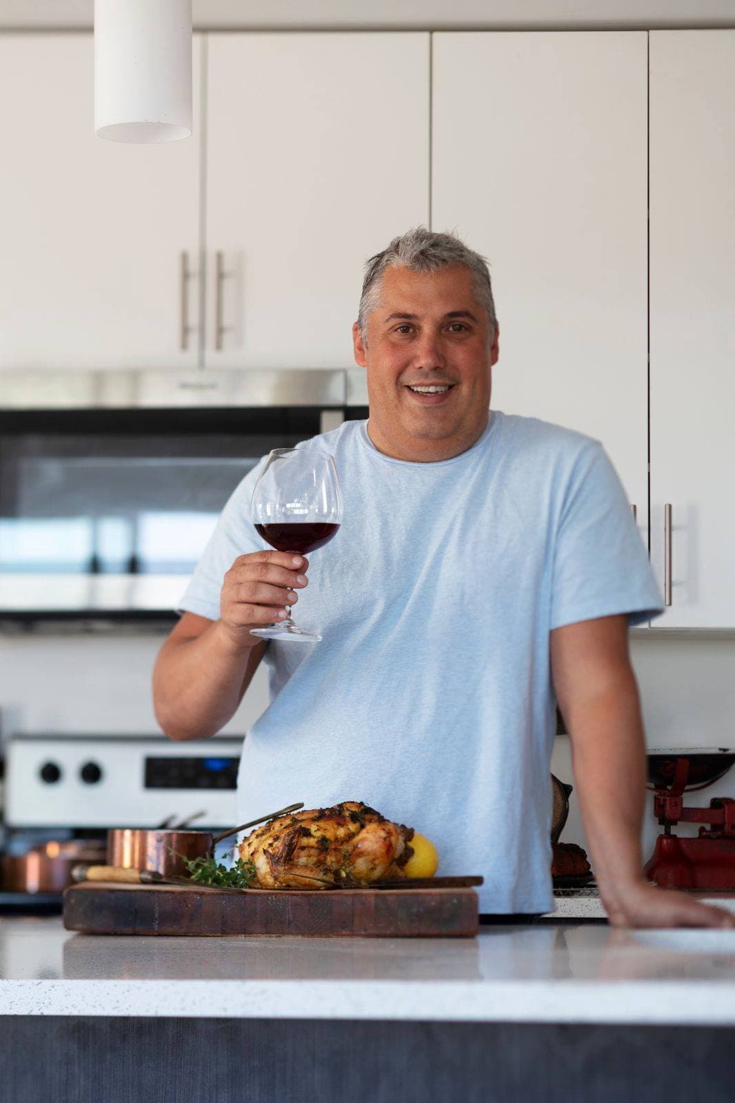 Sommelier Mark DeWolf enjoying wine in Halifax